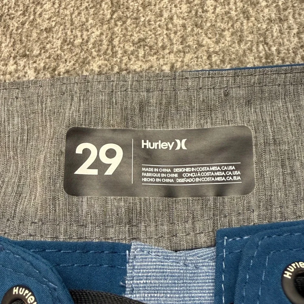 Hurley Phantom Mens Blue Striped Board Shorts Swim Trunks Size 29 000‎
